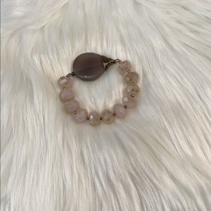Chunky rose quartz bracelet